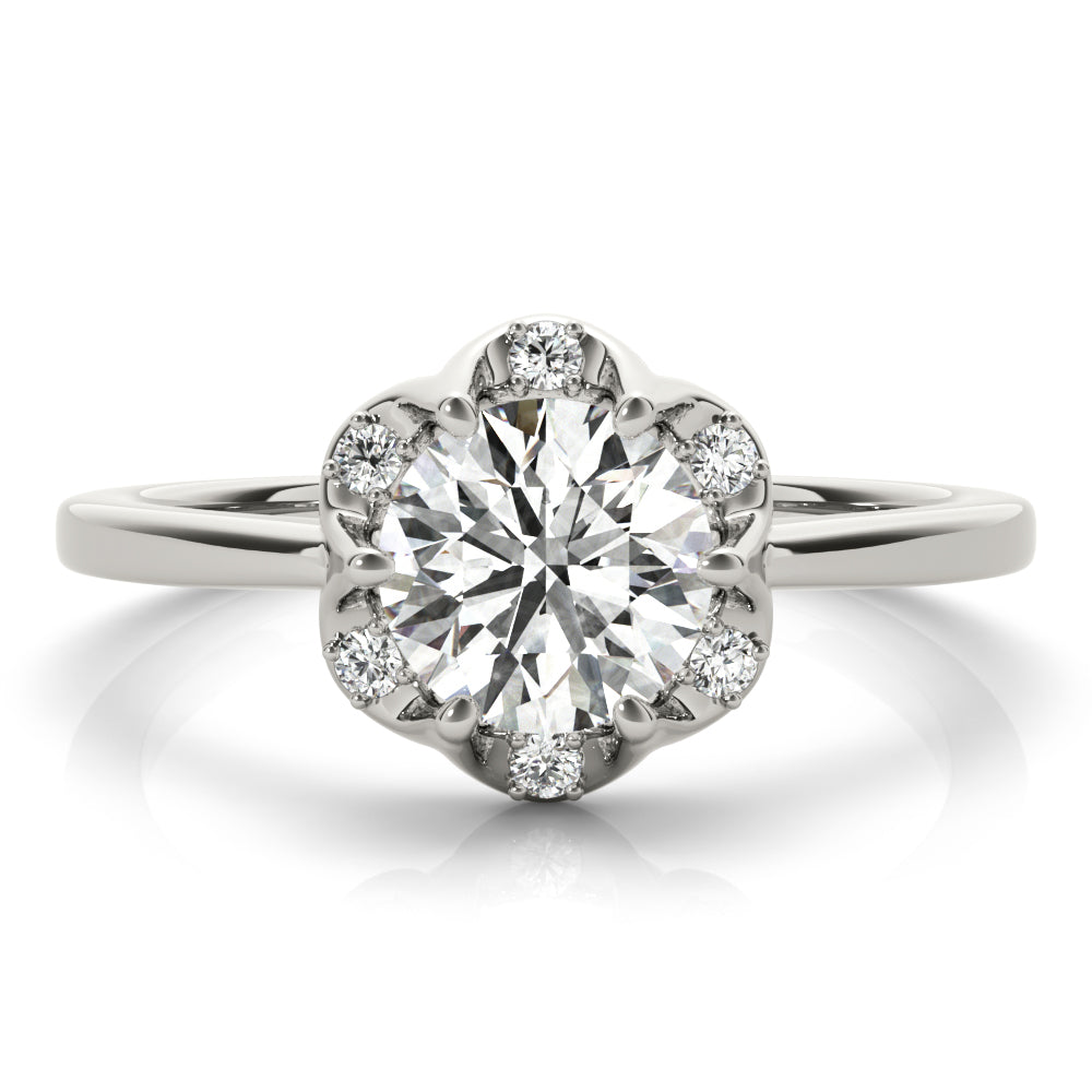 18K White Gold 1 CT Diamond Halo Engagement Ring