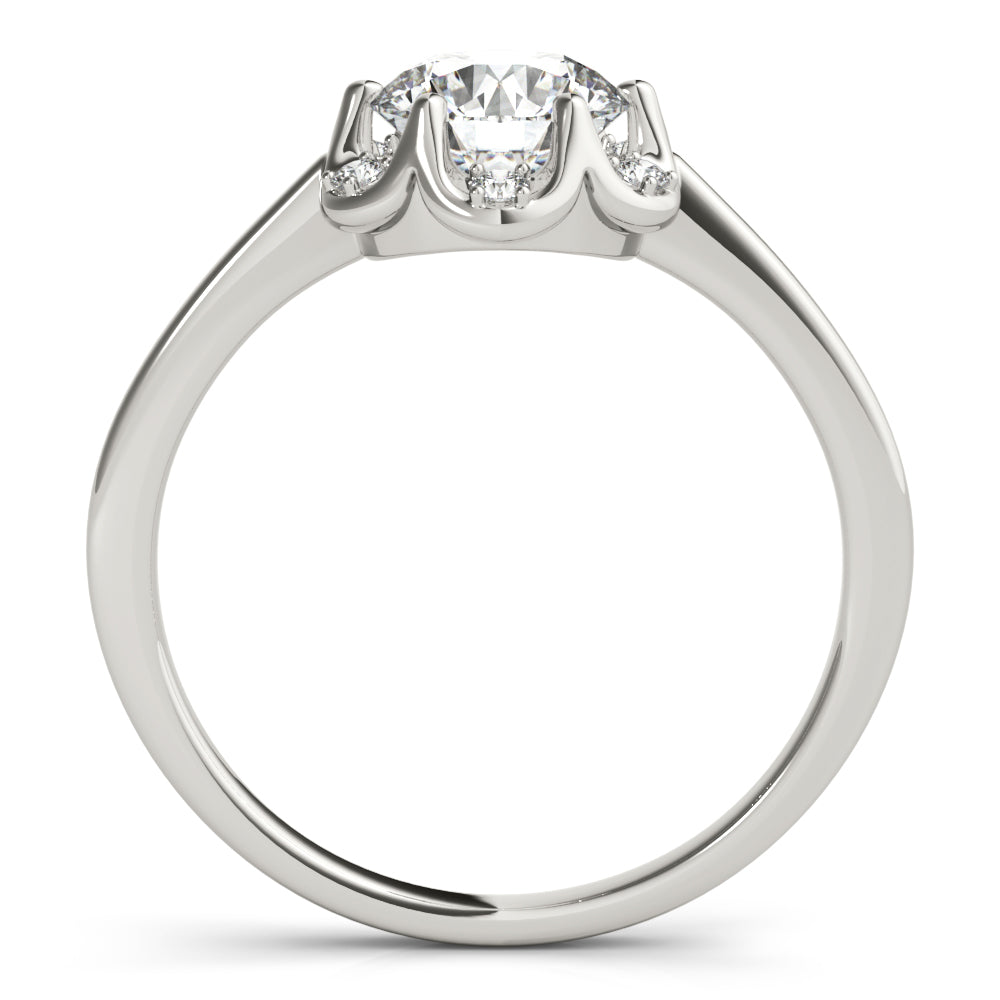 1 CT Platinum Round Diamond Halo Engagement Ring