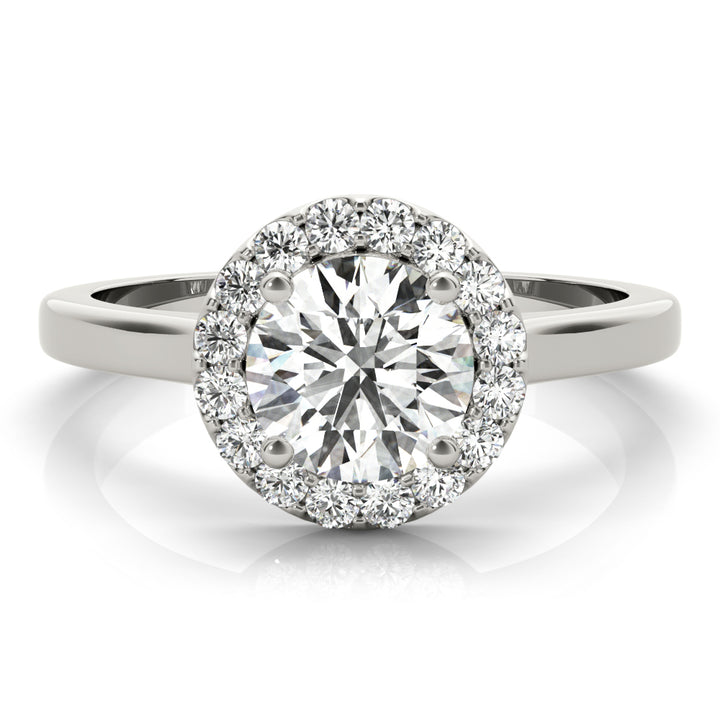 18K White Gold 1.25 ct Diamond Halo Engagement Ring