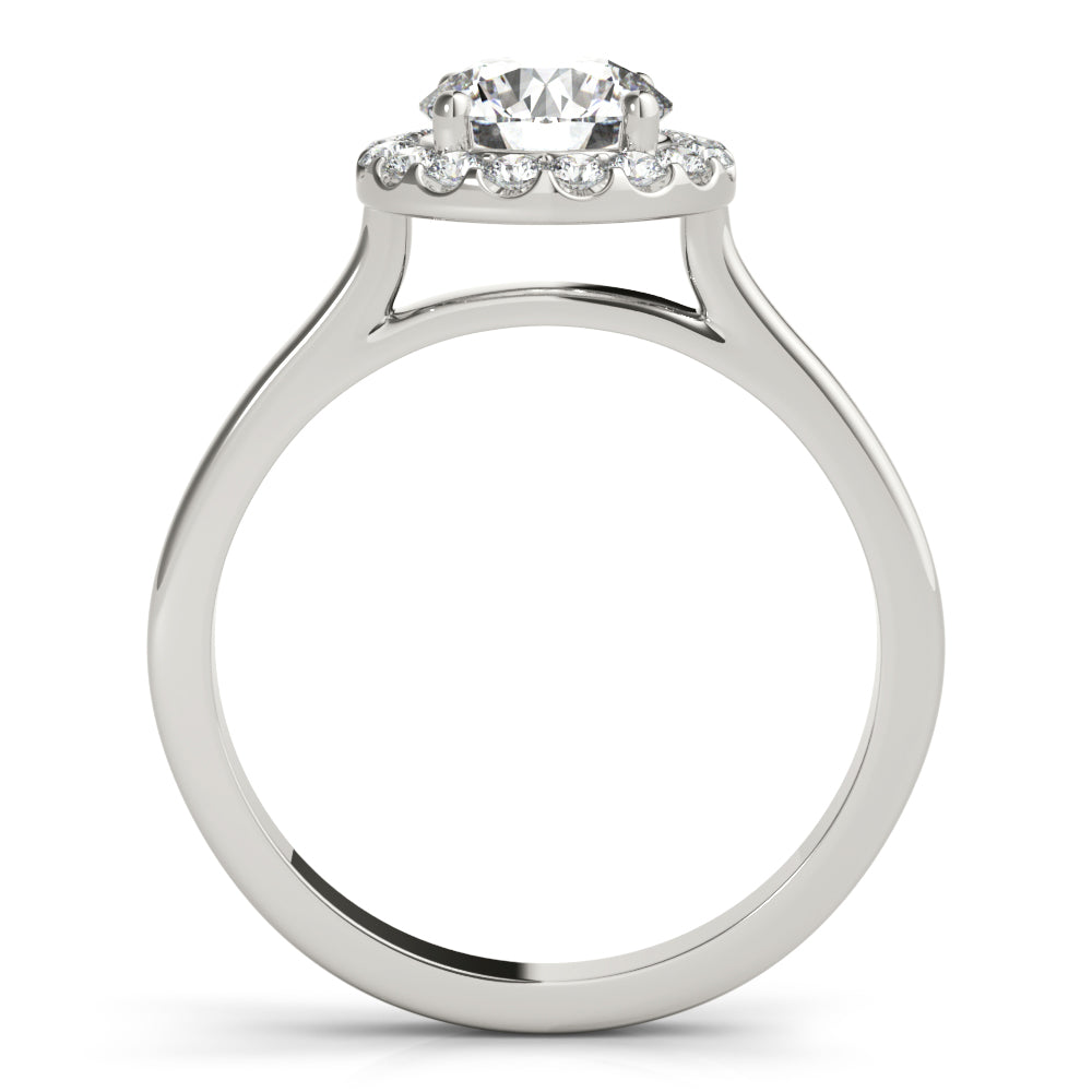 Platinum 1.25 ctw Round Diamond Halo Engagement Ring