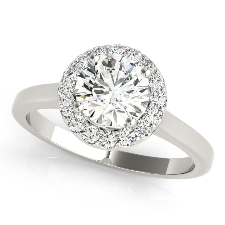 14K White Gold 1.25 ctw Diamond Halo Engagement Ring