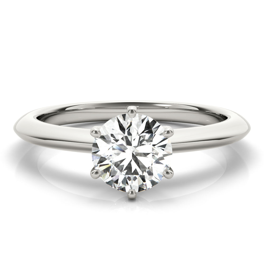 1 CT Platinum Round Diamond Engagement Ring