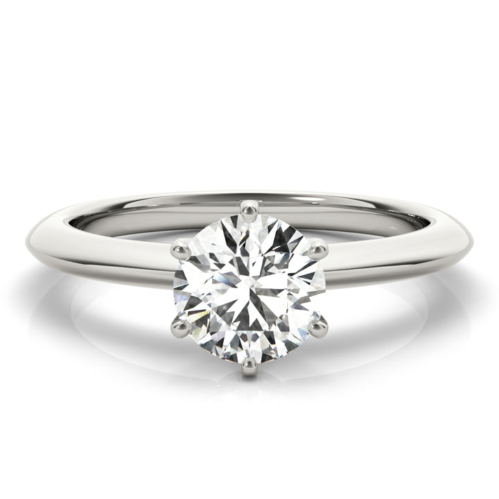 14K White Gold 1 CT Round Diamond Engagement Ring