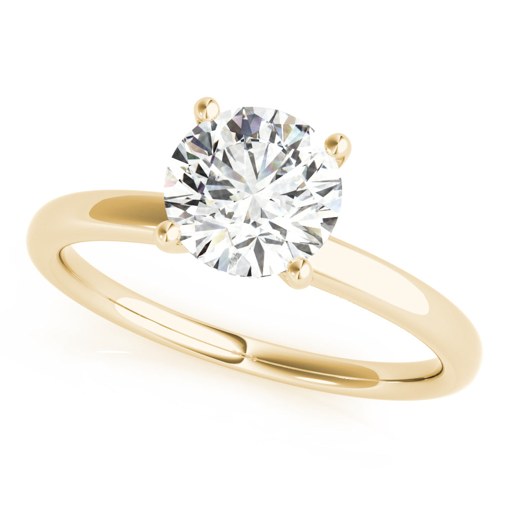 14K Yellow Gold 1 CT Round Diamond Engagement Ring