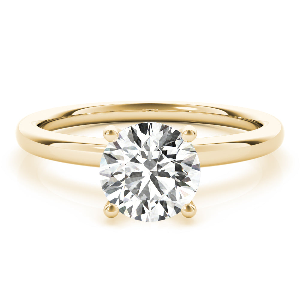 14K Yellow Gold 1 CT Round Diamond Engagement Ring