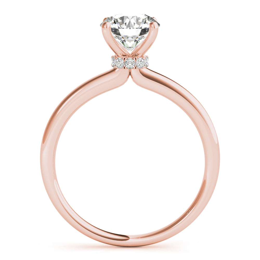 14K Rose Gold Round Diamond Solitaire Engagement Ring