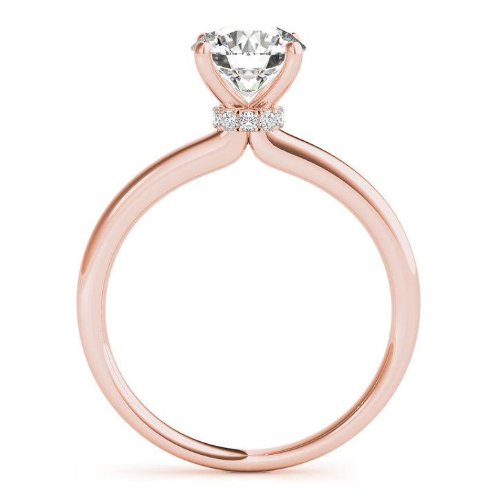 14K Rose Gold Round Diamond Solitaire Engagement Ring