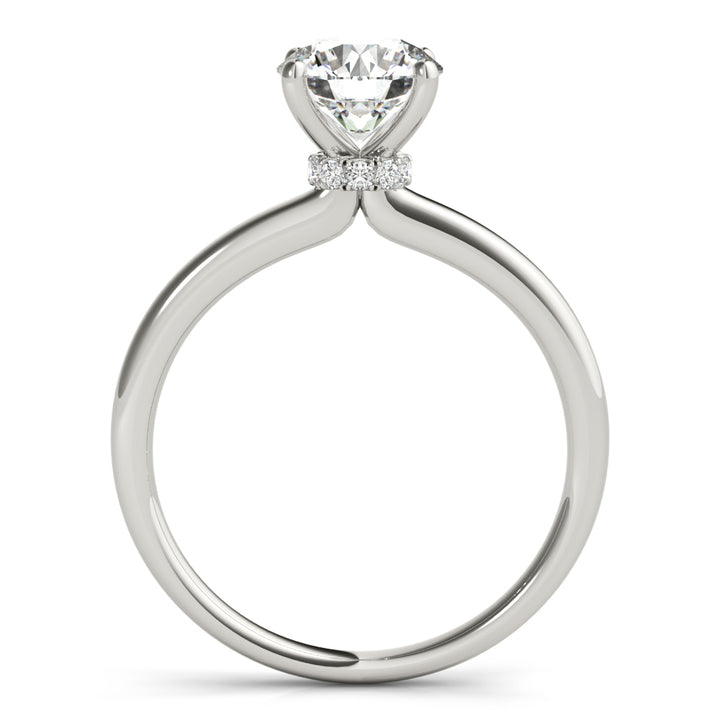 14K White Gold 1 CT Round Diamond Engagement Ring