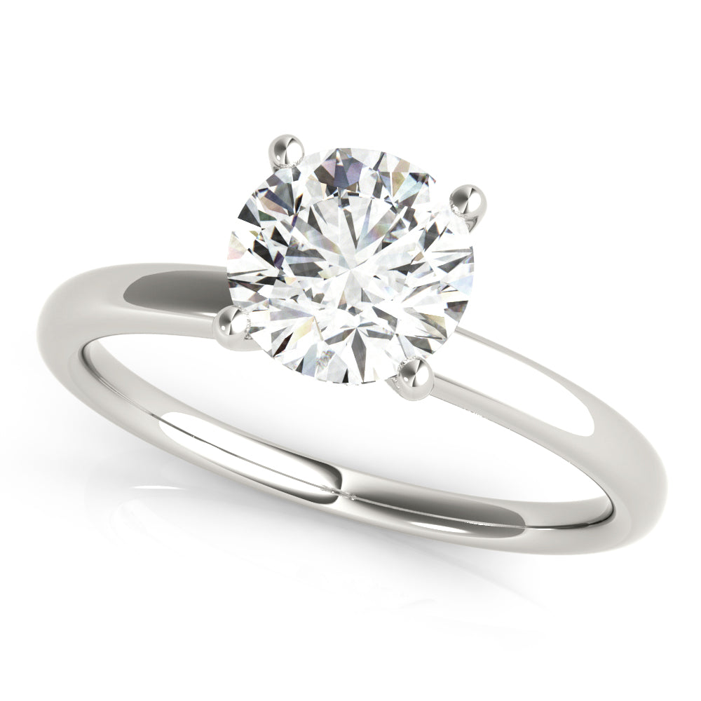 14K White Gold 1 CT Round Diamond Engagement Ring