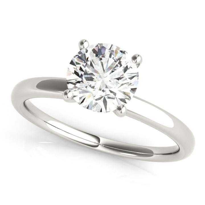 14K White Gold 1 CT Round Diamond Engagement Ring