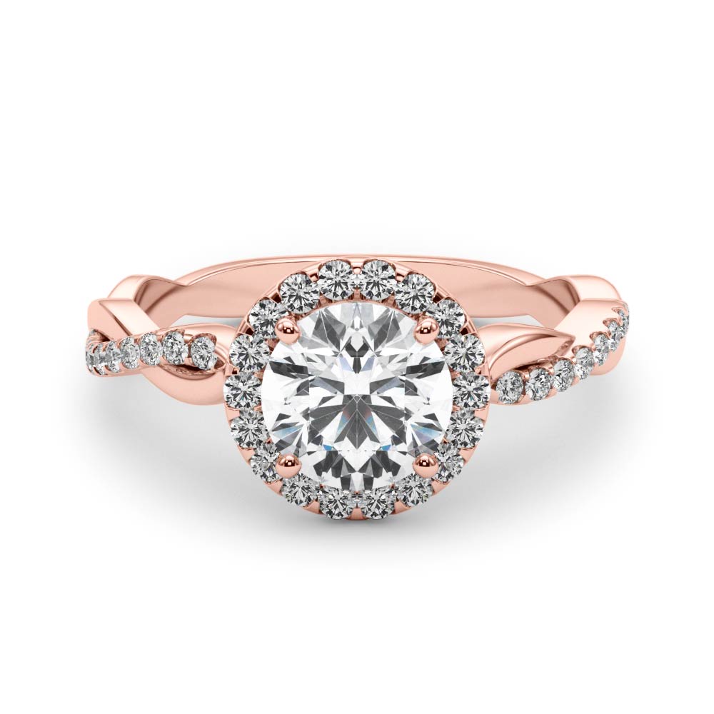 ROUND HALO WITH TWISTED SHANK