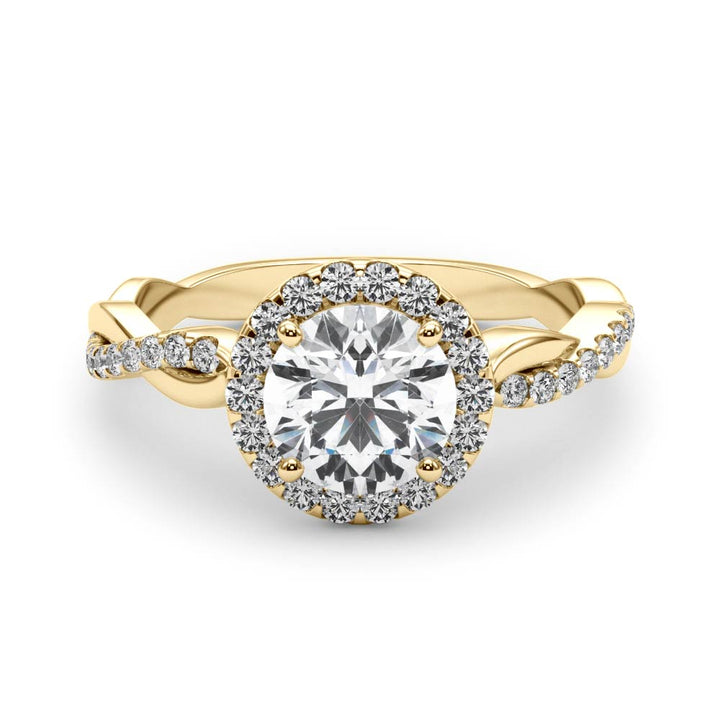 18K Yellow Gold 1 CT Diamond Halo Engagement Ring