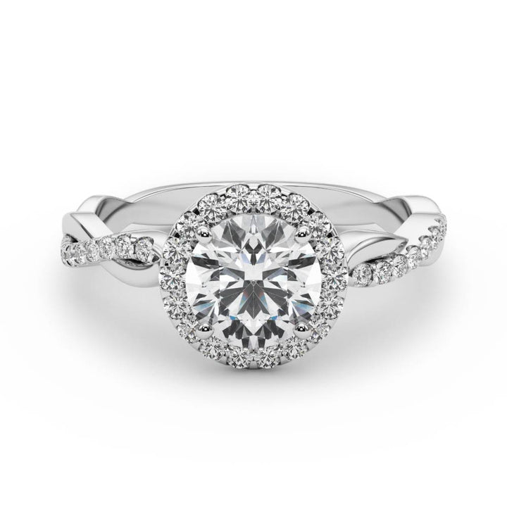 14K White Gold 1 CT Diamond Halo Engagement Ring