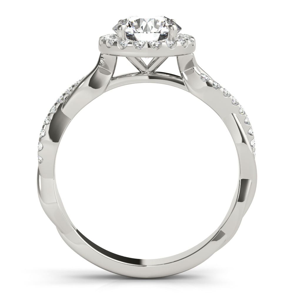 18K White Gold 1 CT Diamond Halo Engagement Ring