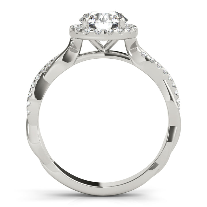 Platinum 1.2 ctw Round Diamond Halo Engagement Ring