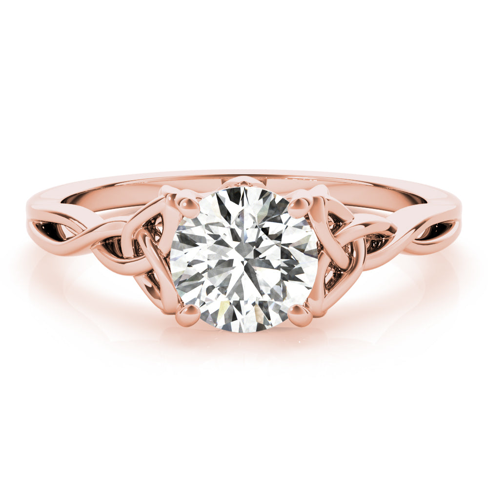 14K Rose Gold 1/2 CT Round Diamond Engagement Ring