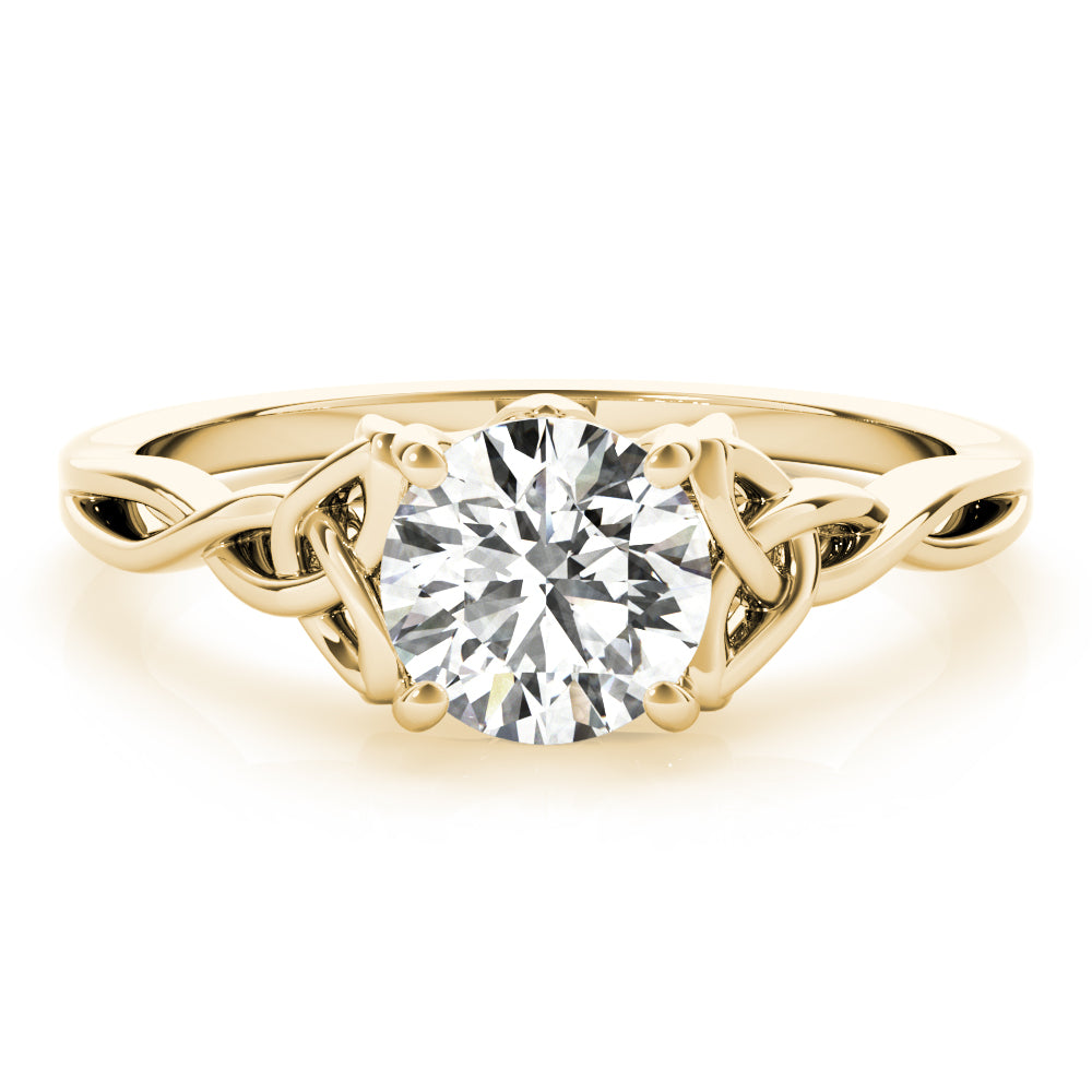 18K Yellow Gold 1/2 CT Round Diamond Engagement Ring