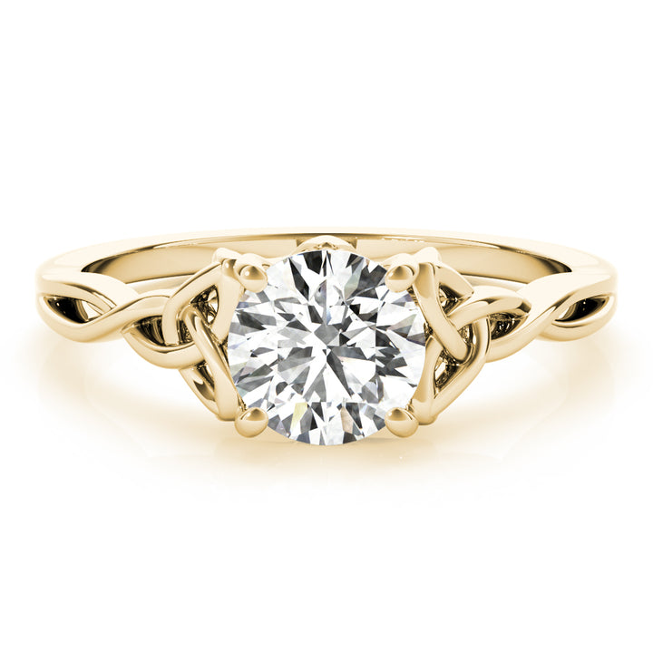 18K Yellow Gold 1/2 CT Round Diamond Engagement Ring