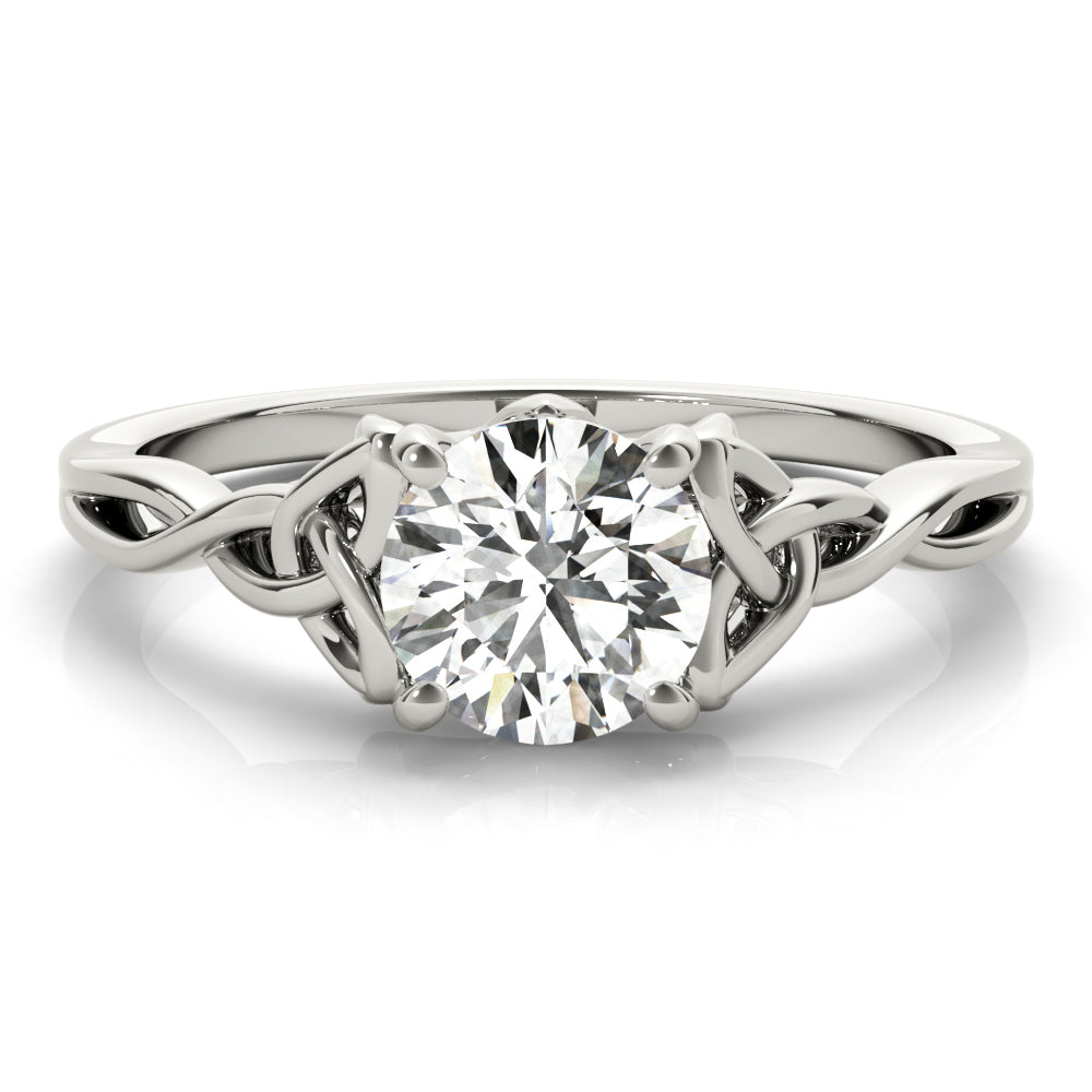 18K White Gold 1/2 CT Round Diamond Engagement Ring