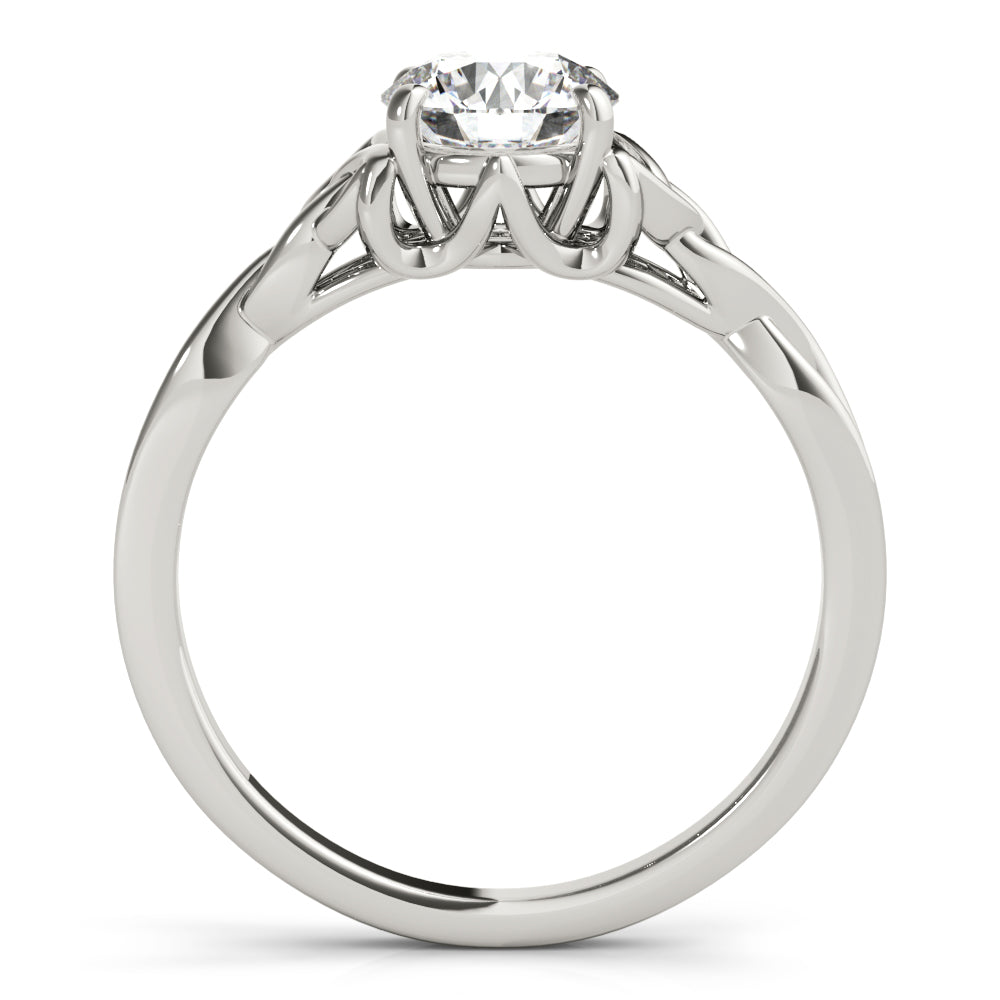 14K White Gold 1/2 CT Round Diamond Engagement Ring