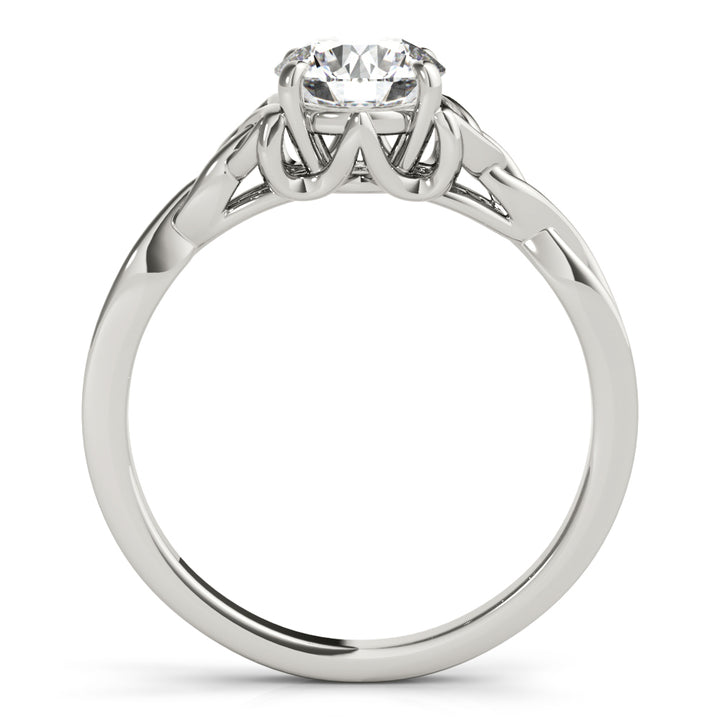 18K White Gold 1/2 CT Round Diamond Engagement Ring