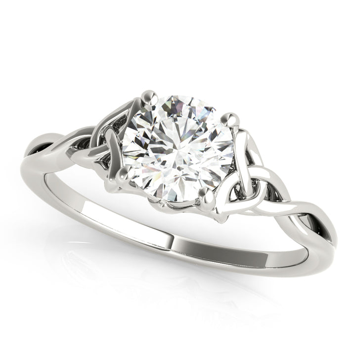 18K White Gold 1/2 CT Round Diamond Engagement Ring