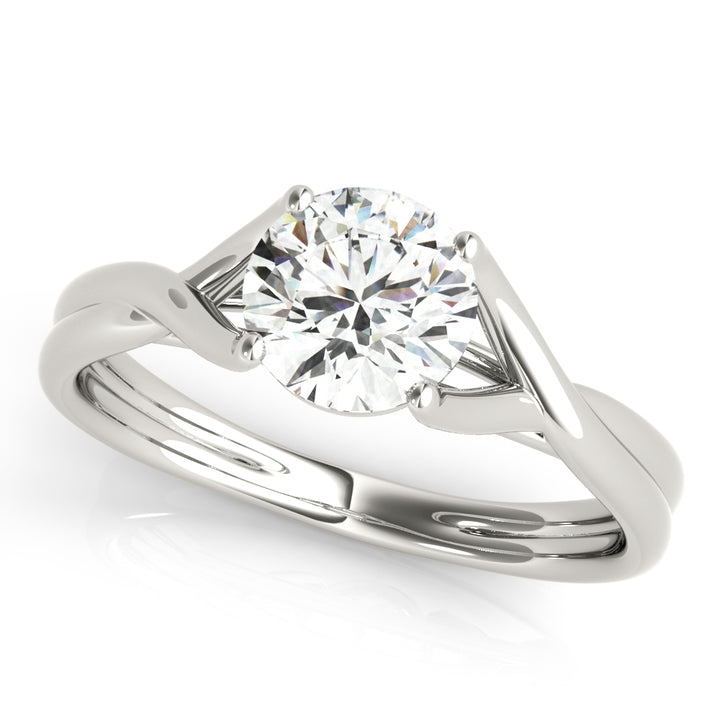 14K White Gold 1 CT Round Diamond Engagement Ring