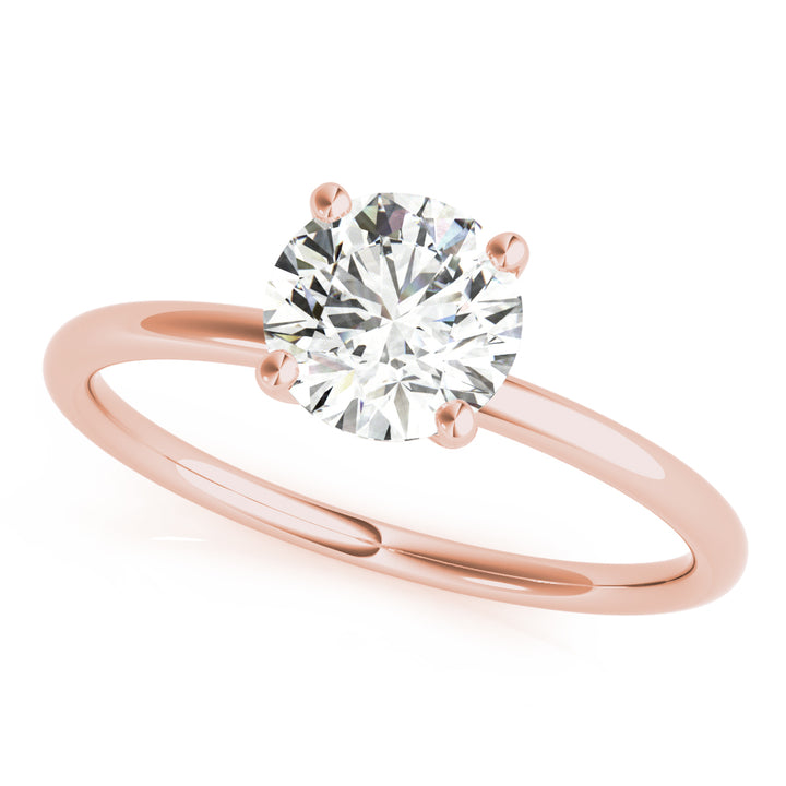 14K Rose Gold 1ct Round Diamond Solitaire Ring