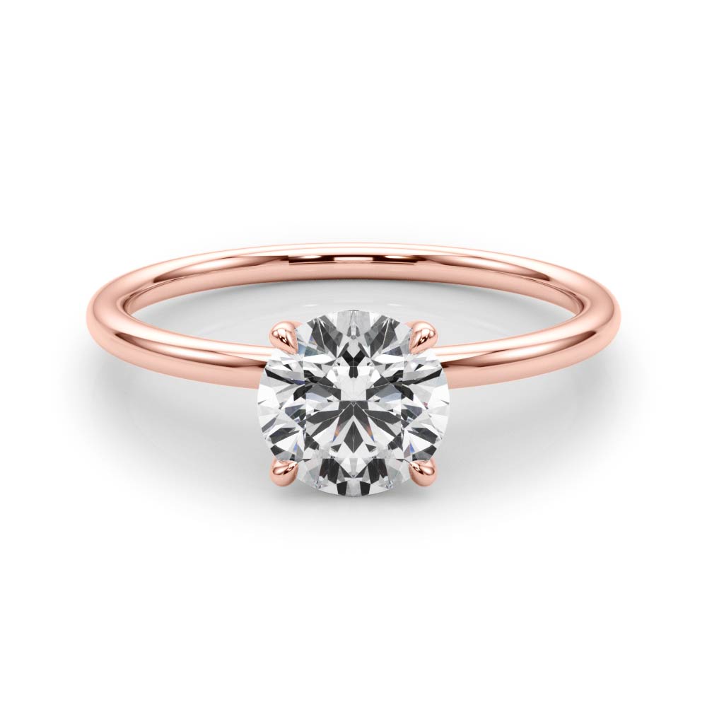 14K Rose Gold 1ct Round Diamond Solitaire Ring