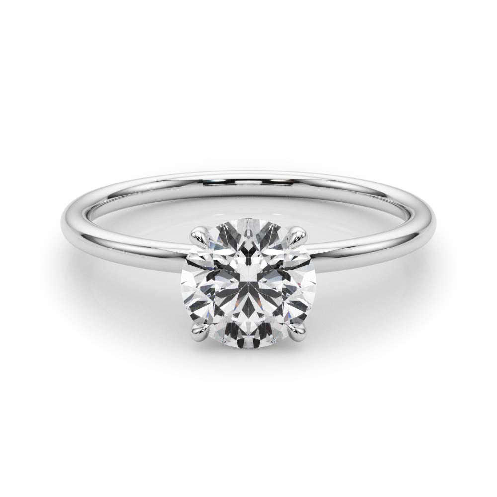 1 CT Platinum Round Diamond Engagement Ring