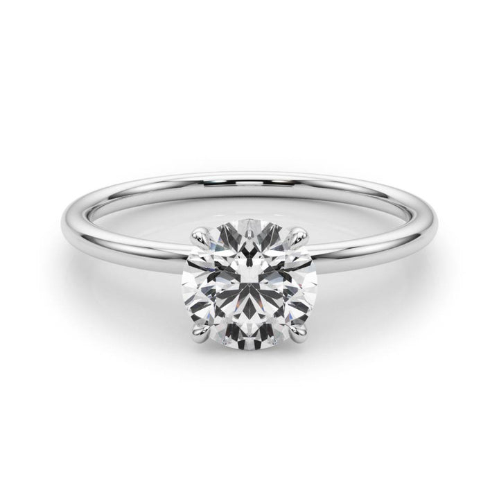 1 CT Platinum Round Diamond Engagement Ring