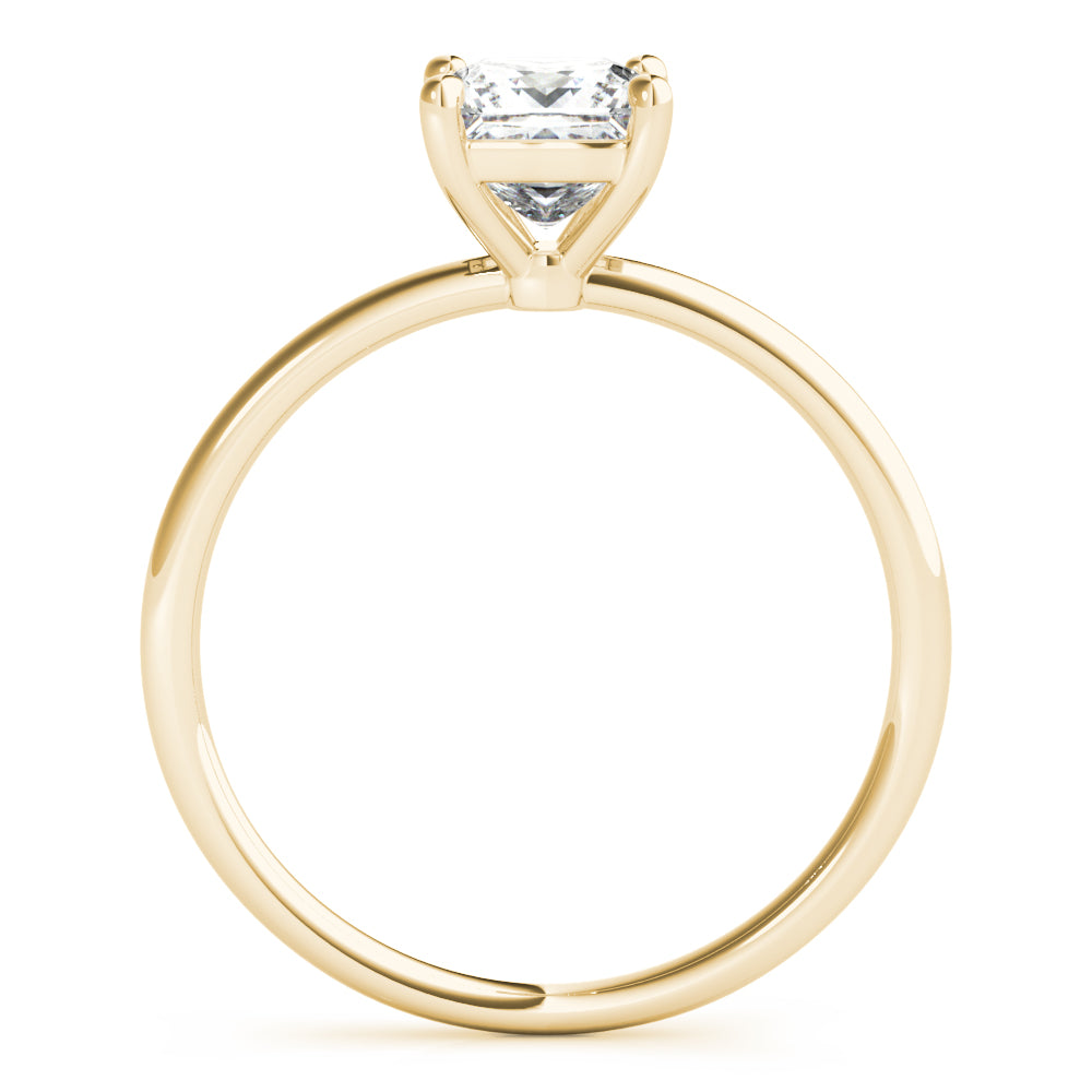 14K Yellow Gold Princess Diamond Solitaire Ring