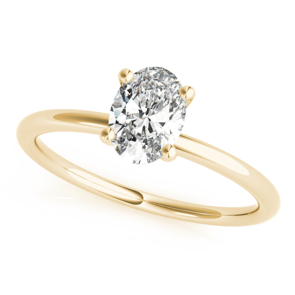 18K Yellow Gold 0.25ct Oval Diamond Engagement Ring