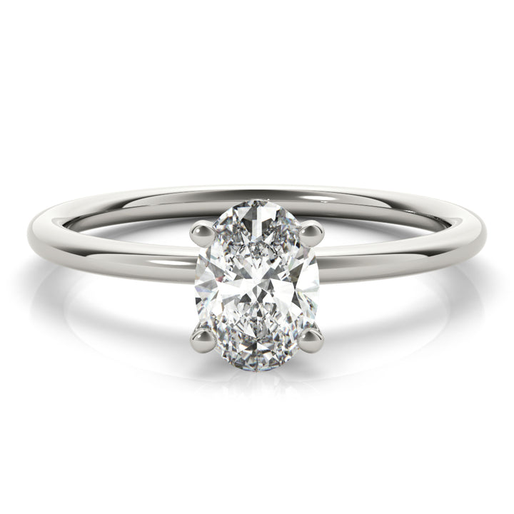 18K White Gold 1/4 CT Oval Diamond Engagement Ring