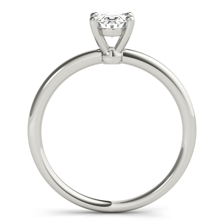 14K White Gold Oval Diamond Solitaire Engagement Ring