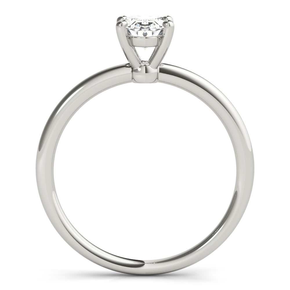 18K White Gold 1/4 CT Oval Diamond Engagement Ring