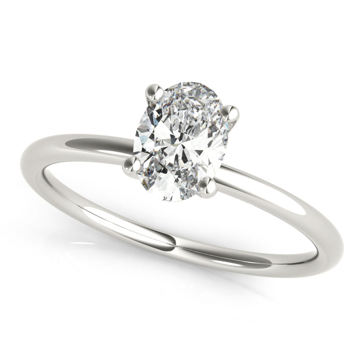 18K White Gold 1/4 CT Oval Diamond Engagement Ring
