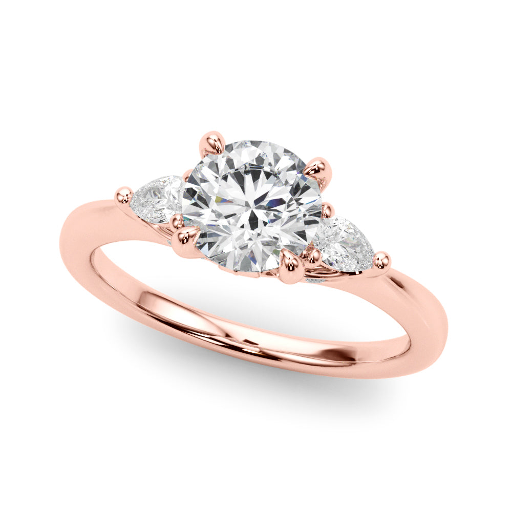 18K Rose Gold 1.22 ct Diamond Three-Stone Ring