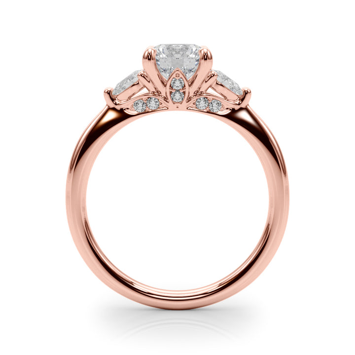 14K Rose Gold 1.22 ctw Diamond Three-Stone Ring