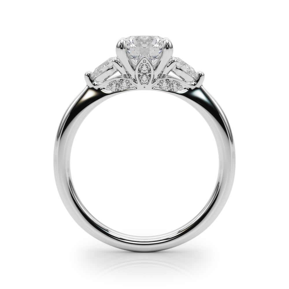 14K White Gold 1.22 ct Diamond Three-Stone Ring