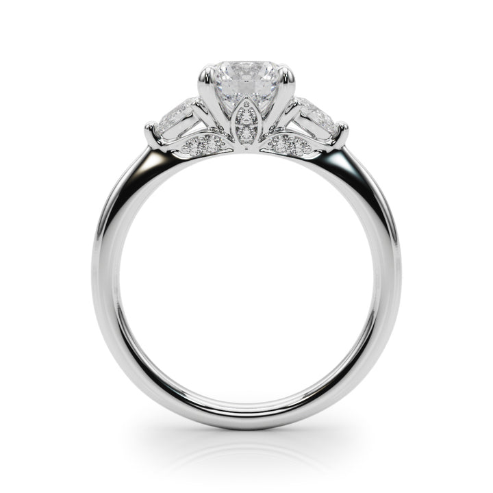 14K White Gold 1.22 ct Diamond Three-Stone Ring