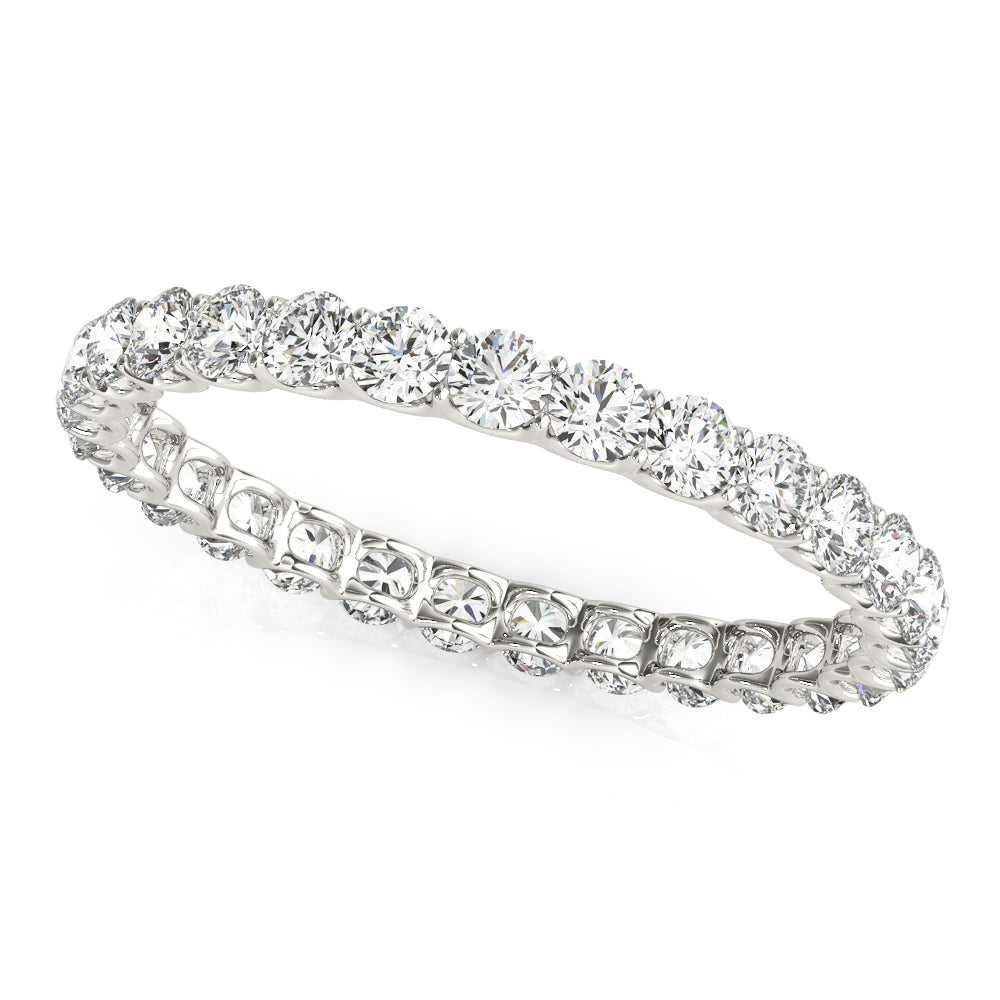 Platinum 3/4 CT Round Diamond Wedding Band