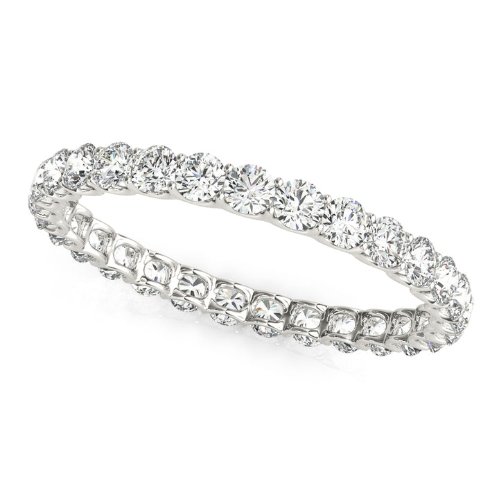 Platinum 3/4 CT Round Diamond Wedding Band