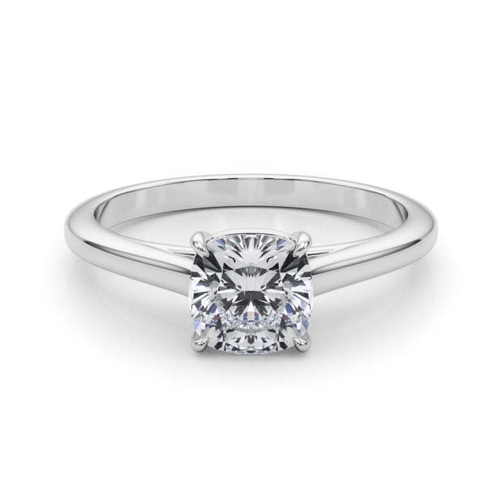Platinum Cushion Diamond Solitaire Engagement Ring