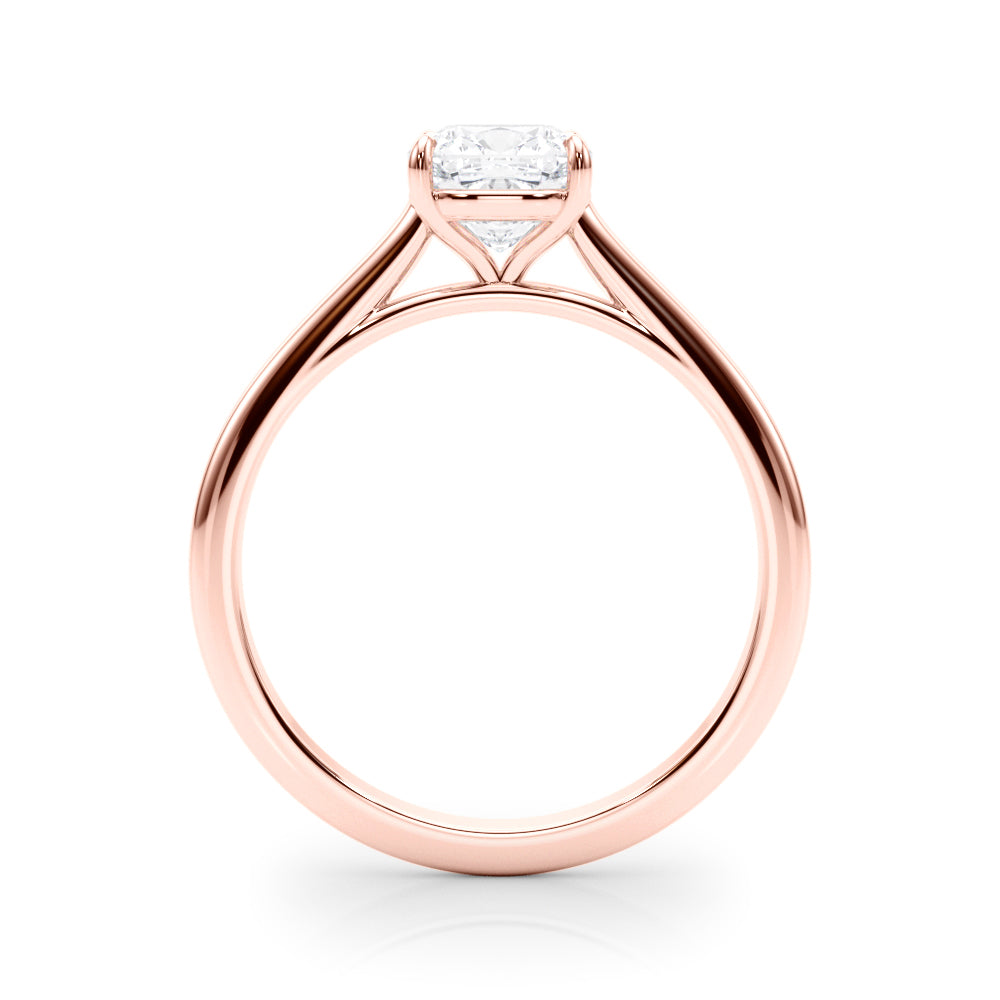18K Rose Gold Cushion Diamond Solitaire Ring