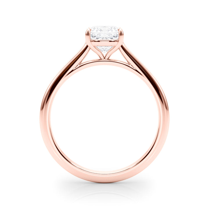 18K Rose Gold Cushion Diamond Solitaire Ring