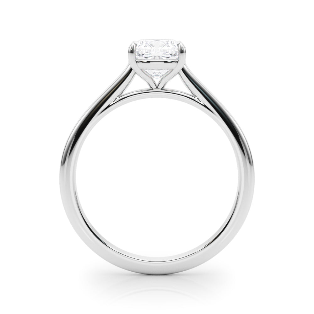18K White Gold Cushion Diamond Solitaire Ring
