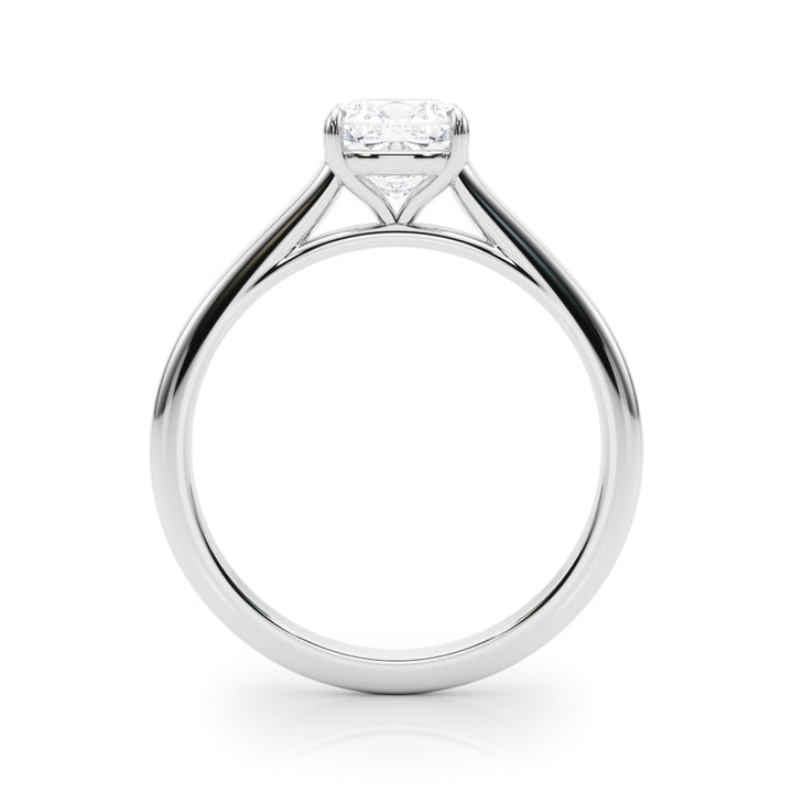18K White Gold Cushion Diamond Solitaire Ring