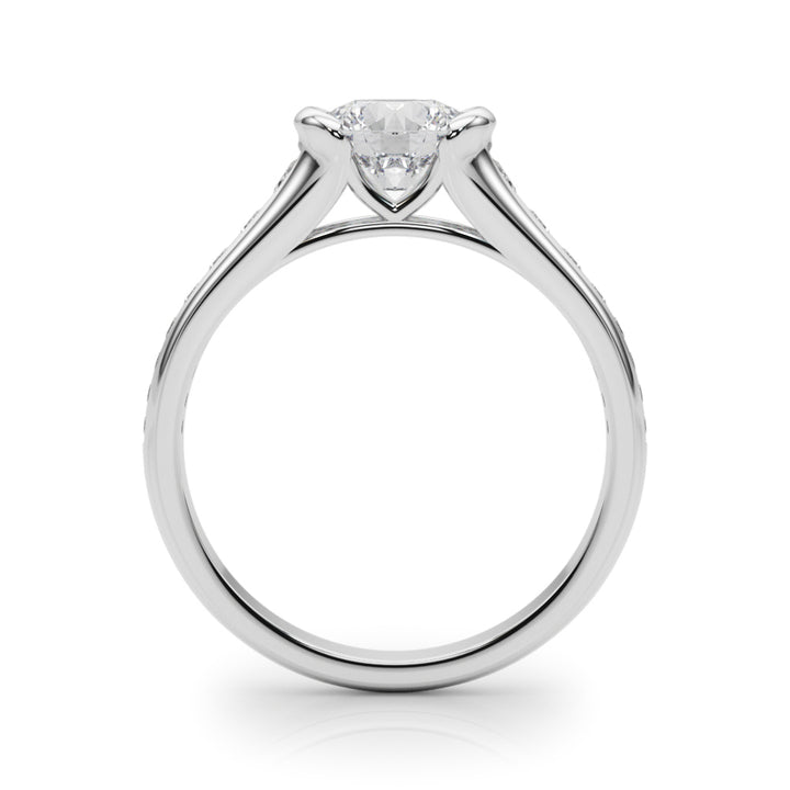 Round Diamond Single Row Engagement Ring