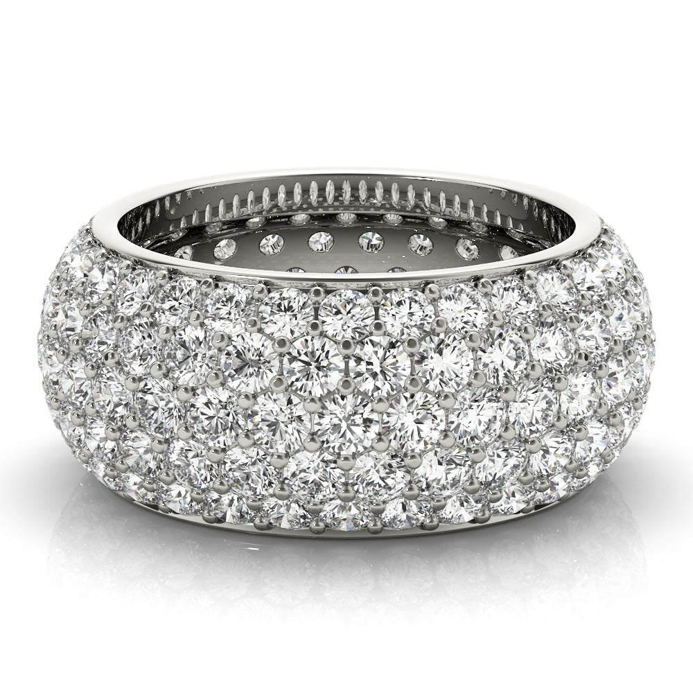Platinum White Pave Diamond Wedding Ring